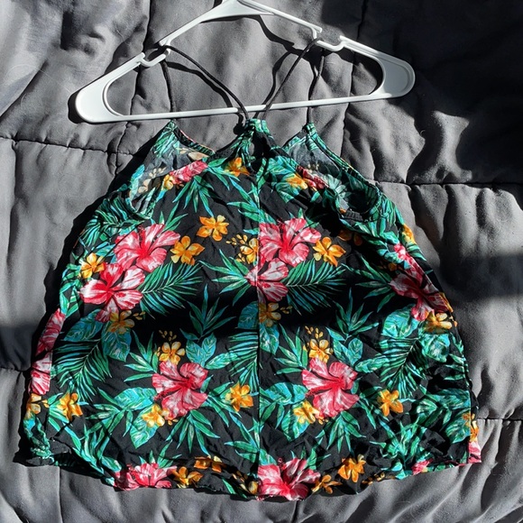 Tropical Print Halter Top - Picture 2 of 4